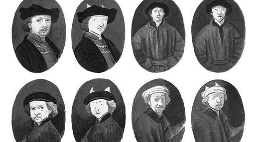 Autorretratos de Rembrandt convertidos en retratos felinos