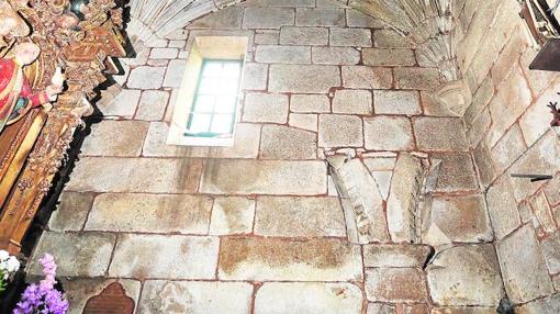 Rastro de los arcos en la capilla de la iglesia de Santa María Salomé