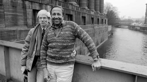 Andy Warhol y Robert Rauschenberg en el Museo Pérgamo en 1983