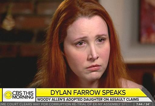 Dylan Farrow, durante su entrevista en «CBS»