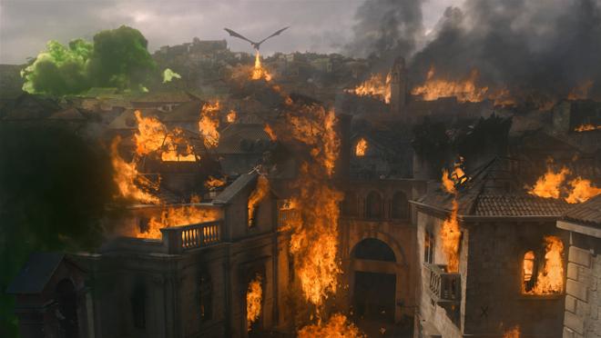 Desembarco del Rey, en llamas por el fuego de Drogon