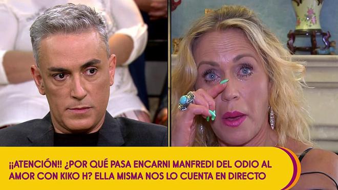 Kiko Hernández disculpándose ante Encarni Manfredi en «Sálvame»