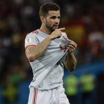 Nacho Fernández, durante el partido de la selección en Sochi