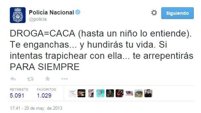 Del «droga=caca» al «Ola Ke Ase»: Los tuits más divertidos de la @policia