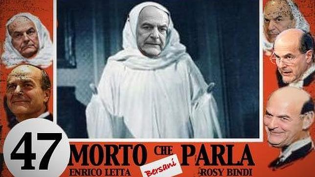 El montaje publicado por Beppe Grillo en su blog, con la imagen de Bersani