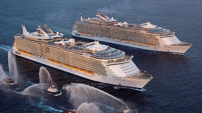 El Allure of the seas y su gemelo, el Oasis. Ambos estarán en el Mediterráneo
