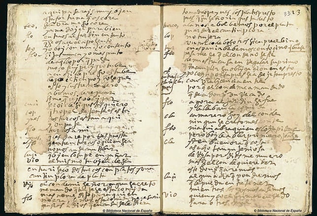 Imagen del manuscrito de «Mujeres y criados», hallado en la Biblioteca Nacional