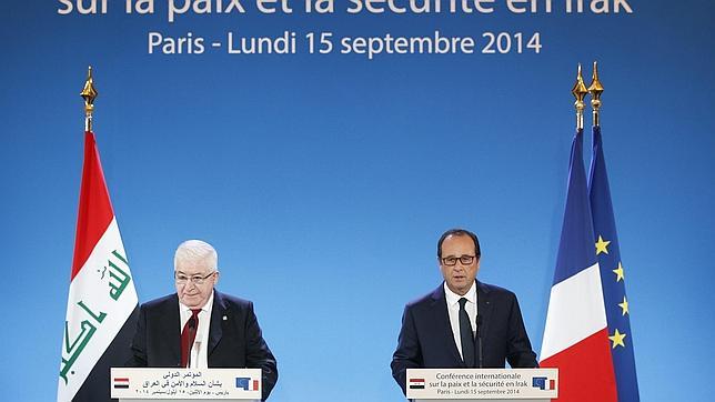 El presidente francés, François Hollande, y su homólogo iraquí, Fouad Massoum