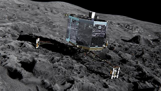 El módulo Philae sobre el cometa 67/P Churyumov-Gerasimenko