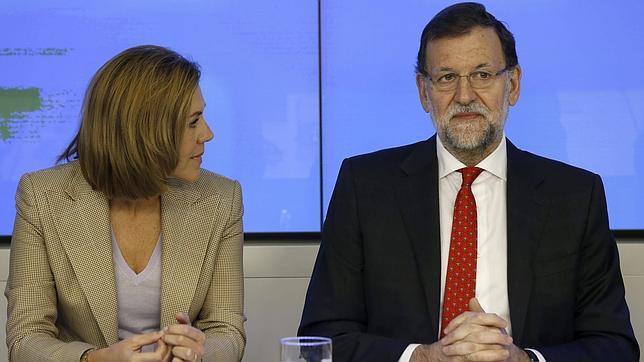 María Dolores de Cospedal y Mariano Rajoy, este lunes en el Comité Ejecutivo Nacional del PP