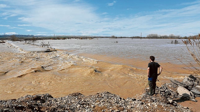 El río Ebro a su paso por la localidad aragonesa de Pina de Ebro