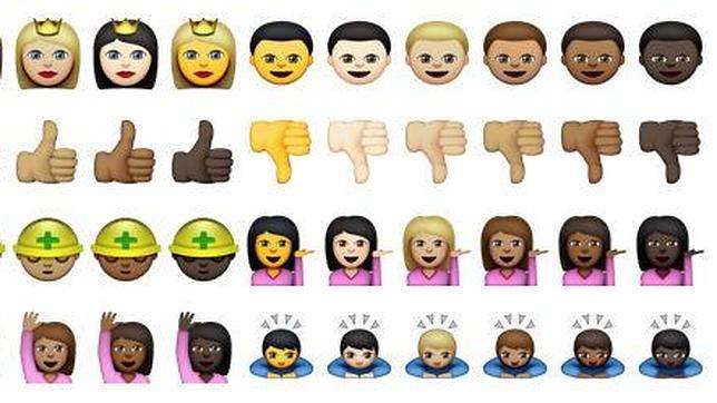 Detalle de algunos emoconos raciales