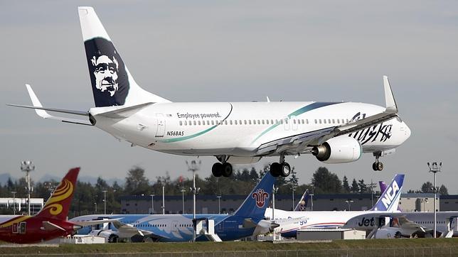 Un avión de la compañía Alaska Airlines