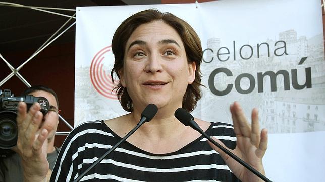 Ada Colau, durante un acto de campaña