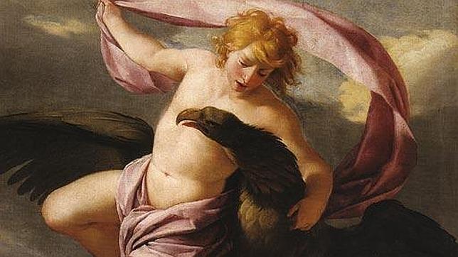 El rapto de Ganimedes por el dios griego Zeus. Óleo de Eustache Le Sueur. 1650.
