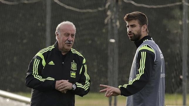 Del Bosque y Piqué, en el Mundial de Brasil