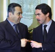 José María Aznar y Ehud Barak, durante su reunión de ayer en Jerusalén. Afp