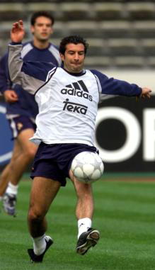 Figo, ayer durante el entrenamiento. Reuters