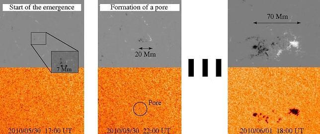 Detectan gigantescas manchas sobre la superficie del Sol