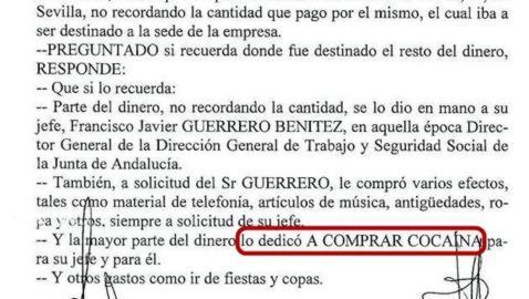 El exdirector de Trabajo en Andalucía niega que gastara el dinero de los ERE en cocaína