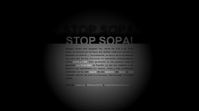 Los internautas españoles hacen suya la protesta contra la ley antidescargas «SOPA»