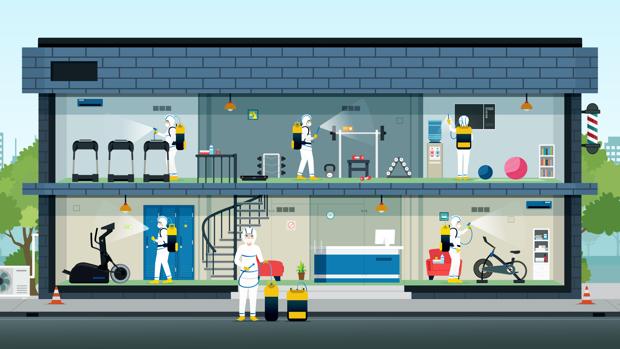 Después de cada clase de entrenamiento, se desinfectará la sala antes de que la siguiente comience