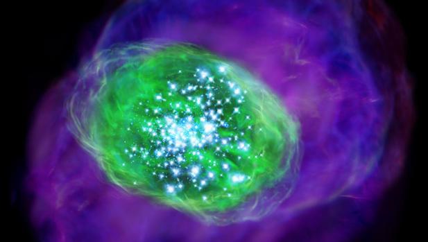 El telescopio ALMA ha detectado oxígeno ionizado en una galaxia muy joven situada a 13.100 millones de años luz. Este hallazgo ayudará a entender cómo se formaron las primeras galaxias y estrellas