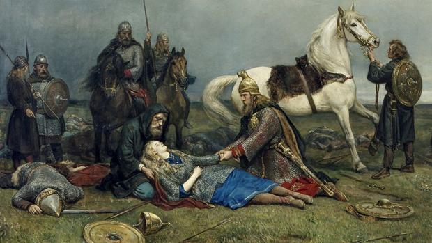 La muerte de Hervor, de Peter Nicolai Arbo