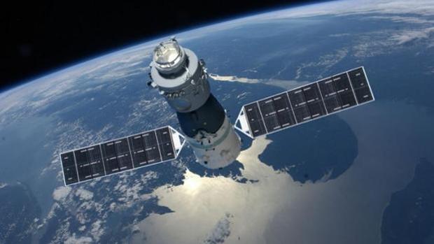 Representación de Tiangong-1, el laboratorio espacial chino de 8,5 toneladas