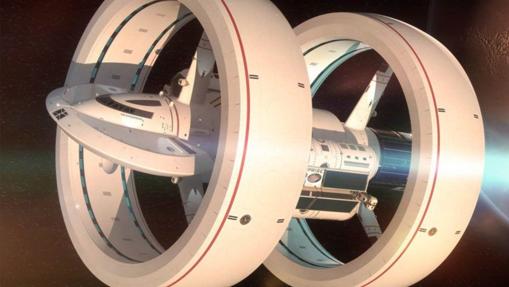Concepto de nave diseñada para viajar a través de puentes Einstein-Rosen