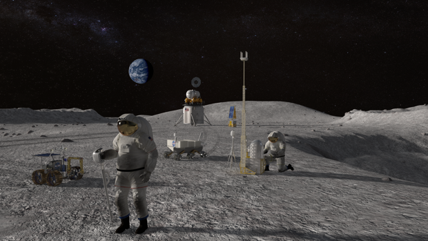 Recreación de una futura misión a la Luna
