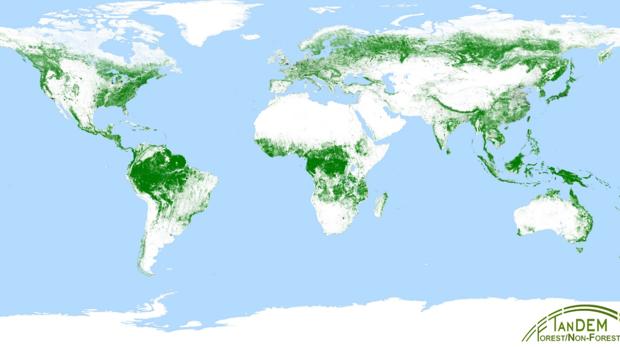 Imagen del nuevo mapa creado con datos de un satélite alemán
