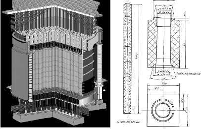 Aspecto del núcleo del reactor RBMK de la central nuclear de Ignalina