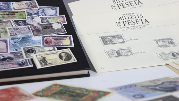 Algunos billetes de peseta antiguos