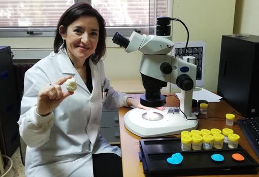 Laia Alegret, en su laboratorio