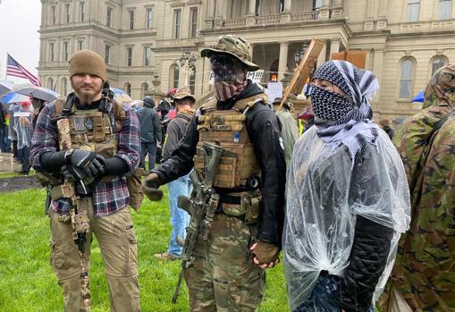 Protestas contra el confinamiento en Lansing, Michigan (EE.UU.), el pasado 13 de mayo