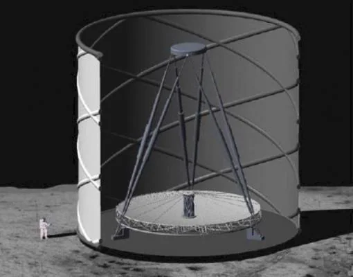 Recreación del telescopio lunar propuesto