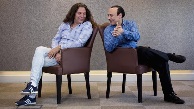 Tomatito (derecho), junto a Michel Camilo, en la presentación de «Spain Forever»