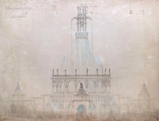 Diseño de Gaudí de 1877 para una fuente monumental