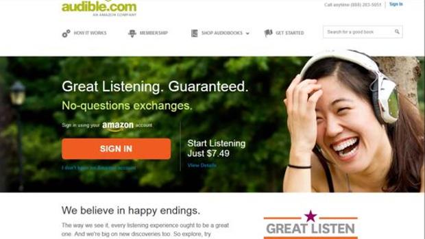 Página oficial de Audible