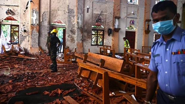 Una de las iglesias cristianas, tras los atentados de Sri Lanka el pasado 21 de abril