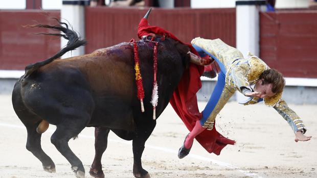Momento de la cornada a Román