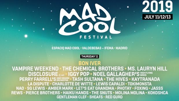 Cartel del Mad Cool Festival 2019