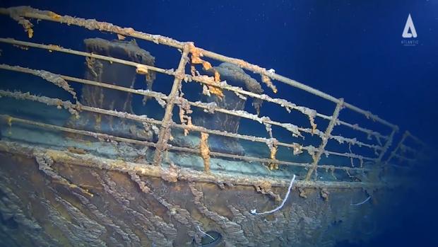 Captura del vídeo difundido ayer por Reuters con la imagen actual del Titanic, a casi cuatro kilómetros de profundidad