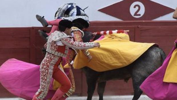 Lipi, en el momento del percance contra las tablas