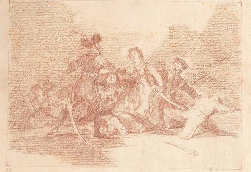 Fig.5 Dibujo preparatorio para los Desastres