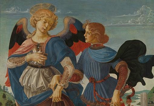 Detalle de «Tobías y el ángel», del taller de Andrea del Verrocchio
