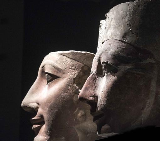 heads Hatshepsut and Tuthmosis