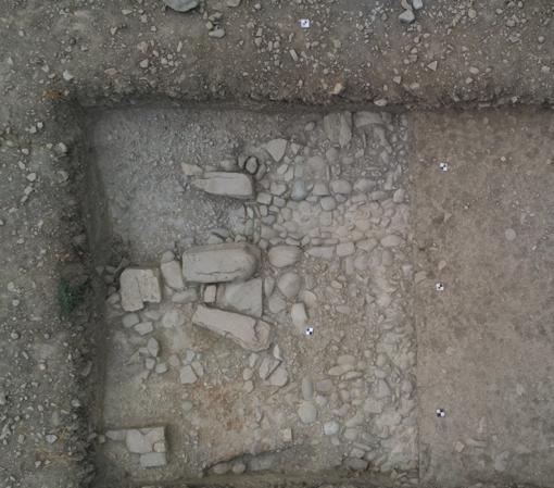 Section of street uncovered in excavations