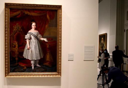 Isabel II, portrayed as a child by Antonio María Esquivel